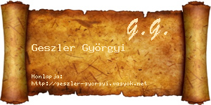 Geszler Györgyi névjegykártya